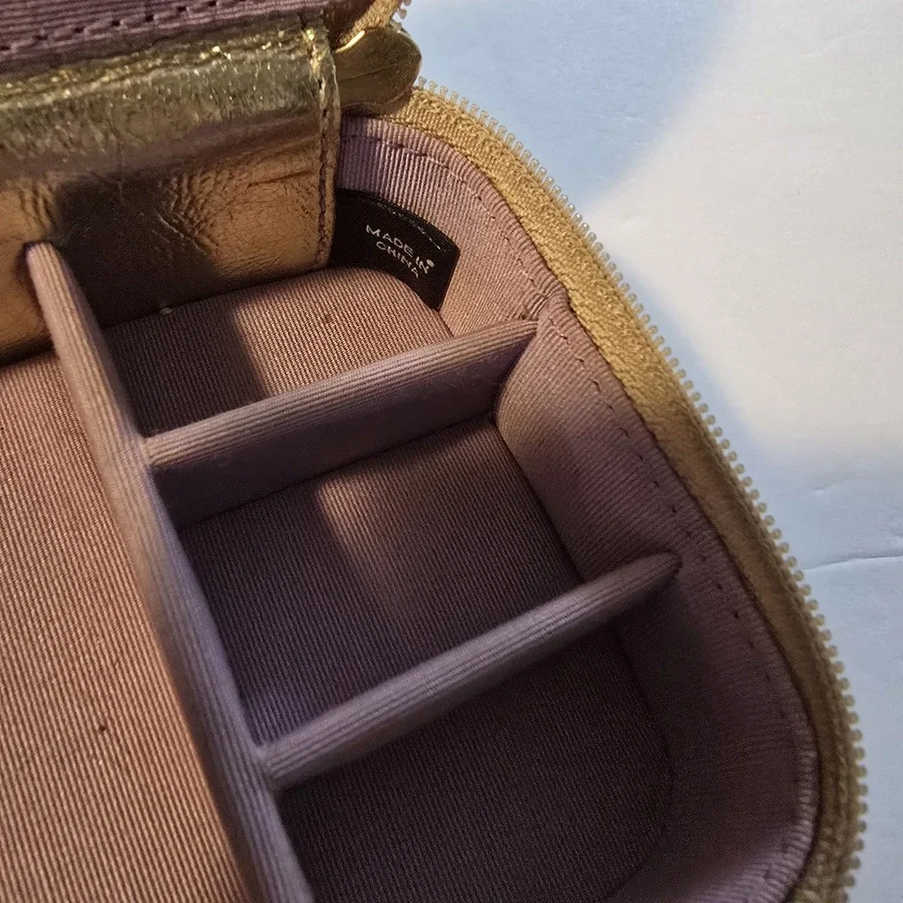 Vintage 90s Y2K Coach Travel Jewelry Box Signature C Lavender Lining Sections